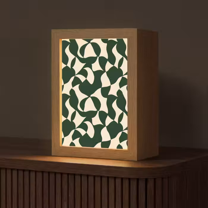 Tischlampe - Grün - Bio-Oberflächen - Creme