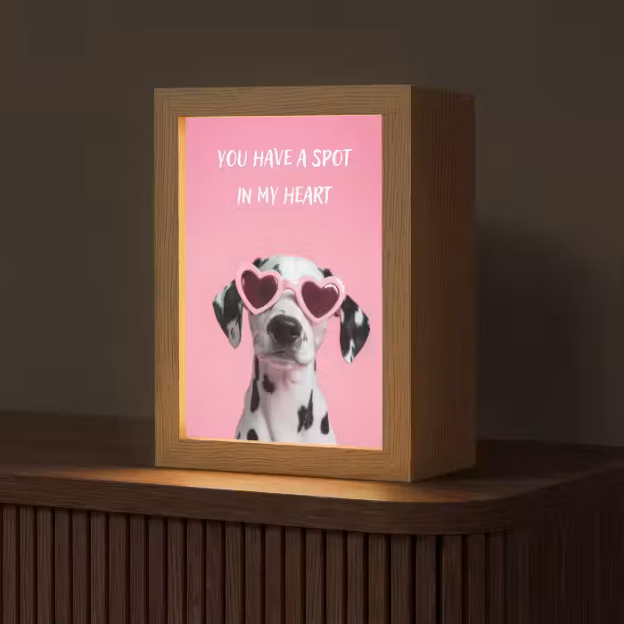 Tischlampe - Herzen - Hund - Valentinstag - Rosa
