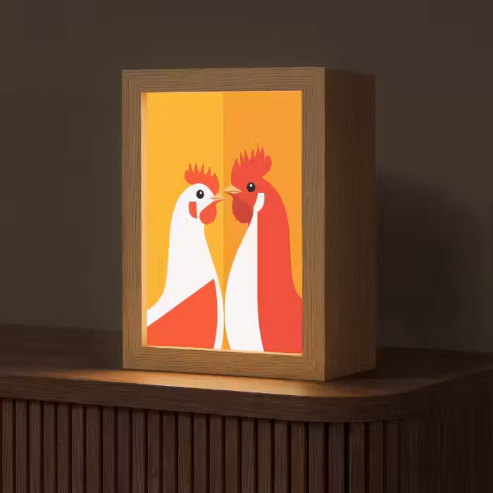 Tischlampe - Hühner - Orange - Prärie