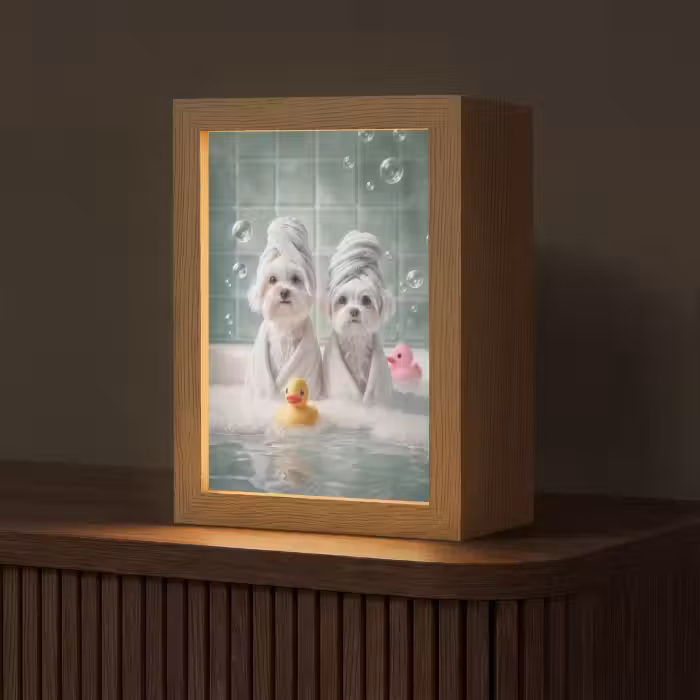 Tischlampe - Hunde - Badeentchen - Handtücher