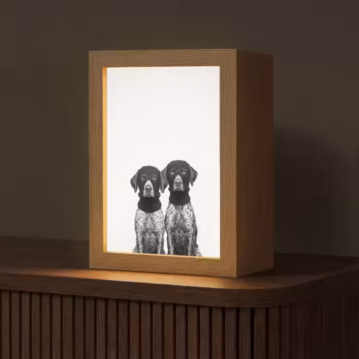 Tischlampe - Hunde - Balaclava - Schwarz - Weiß