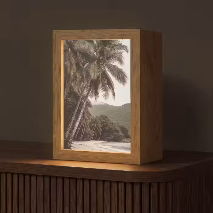 Tischlampe - Insel - Palme - Meer