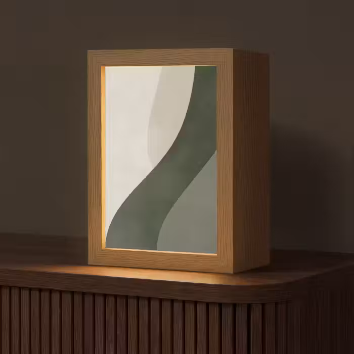 Tischlampe - Japandi - Grün - Abstrakt - Modern