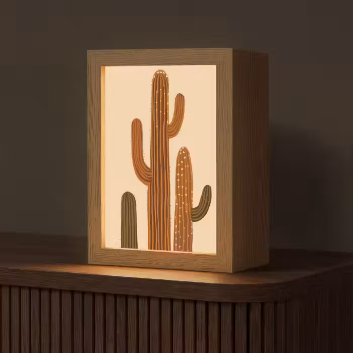 Tischlampe - Kaktus - Wüste - Sand - Braun