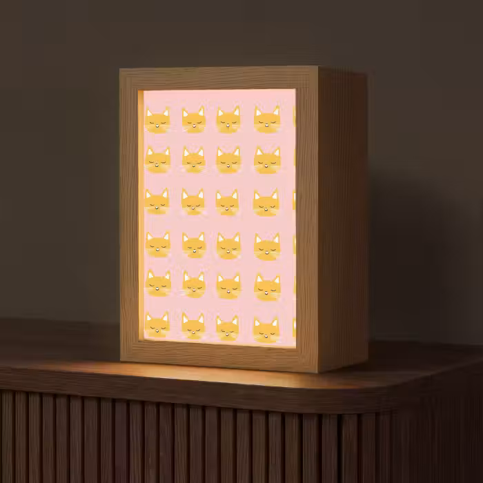 Tischlampe - Katzen - Muster - Rosa