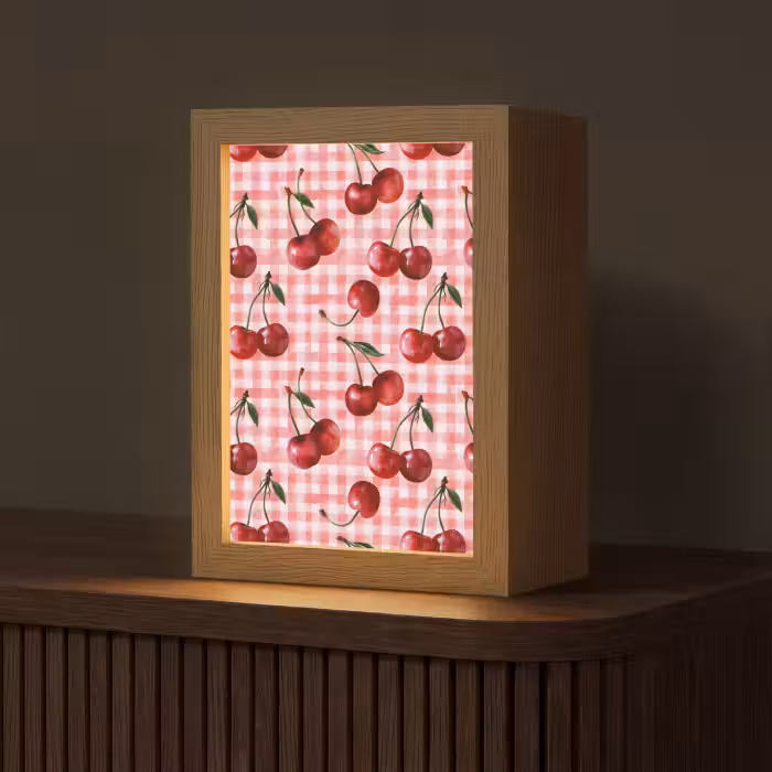 Tischlampe - Kirsche - Blöcke - Rot