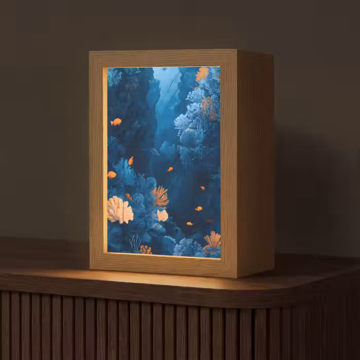 Tischlampe - Korallenriff - Fische - Ozean - Blau