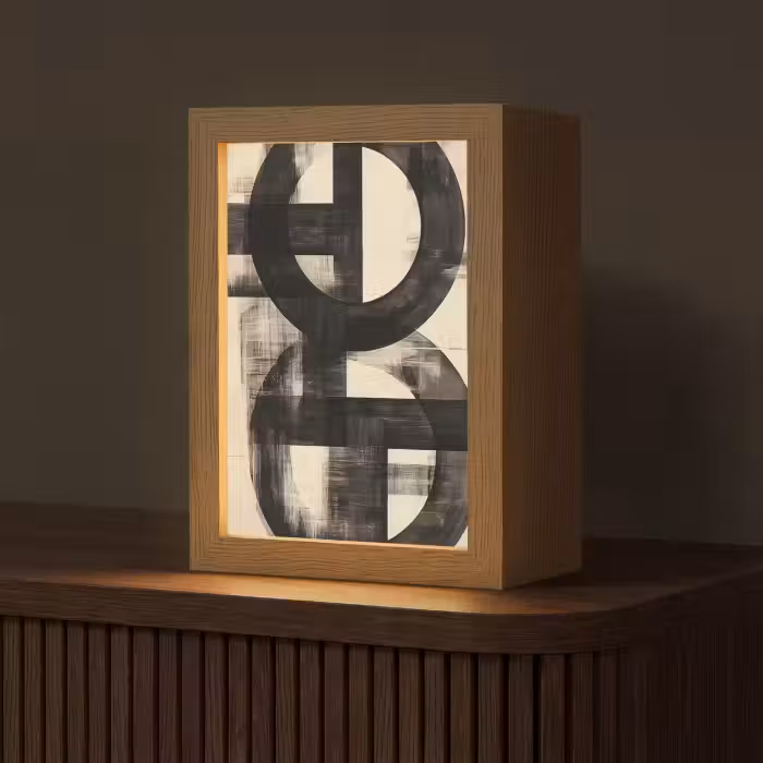Tischlampe - Kreise - Balken - Schwarz - Abstrakt