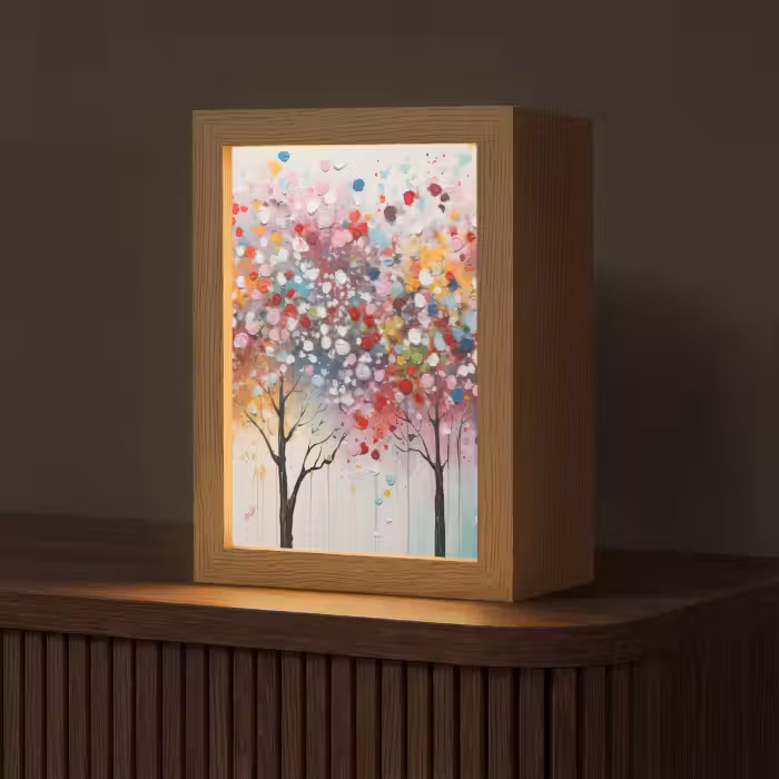 Tischlampe - Kunst - Bäume - Natur - Acryl