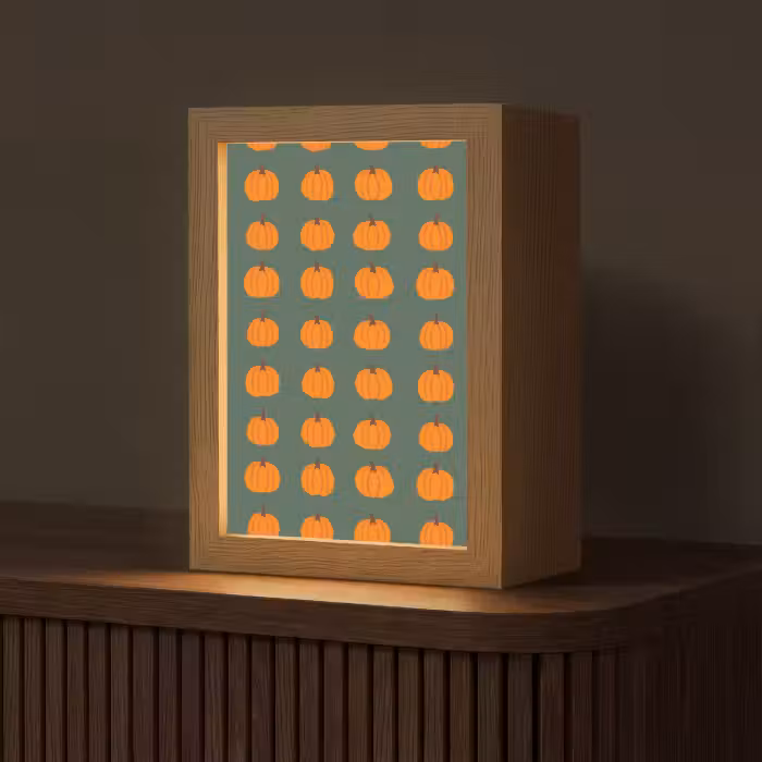 Tischlampe - Kürbis - Muster - Orange