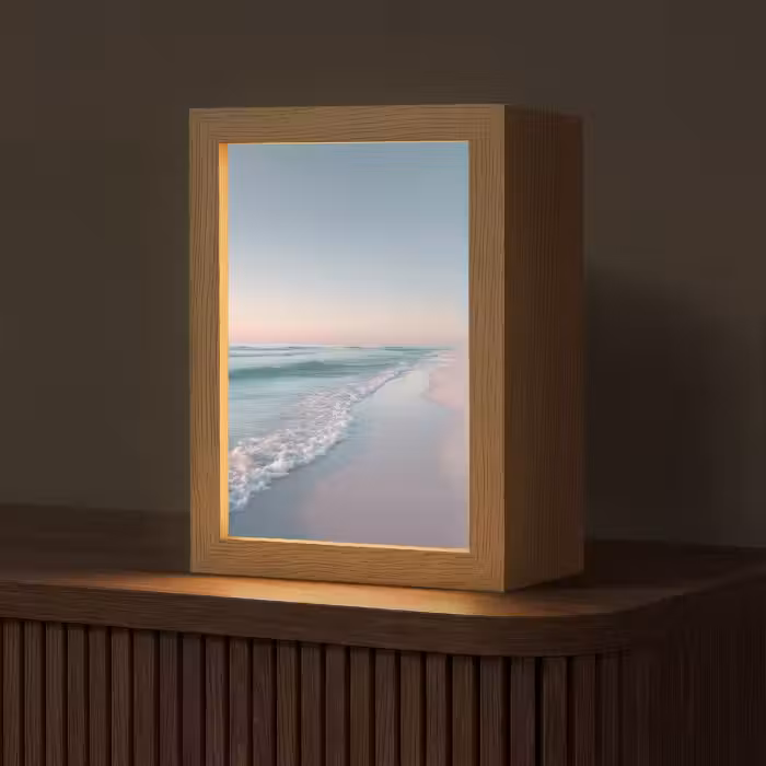 Tischlampe - Küstenlinie - Pastell - Wasser