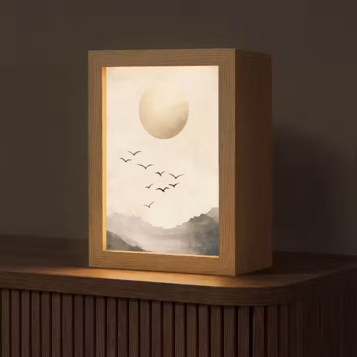 Tischlampe - Landschaft - Japandi - Vogel