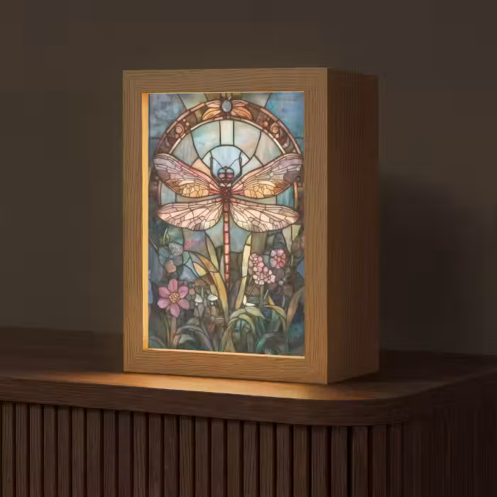 Tischlampe - Libelle - Mosaik - Blumen - Farbenfroh