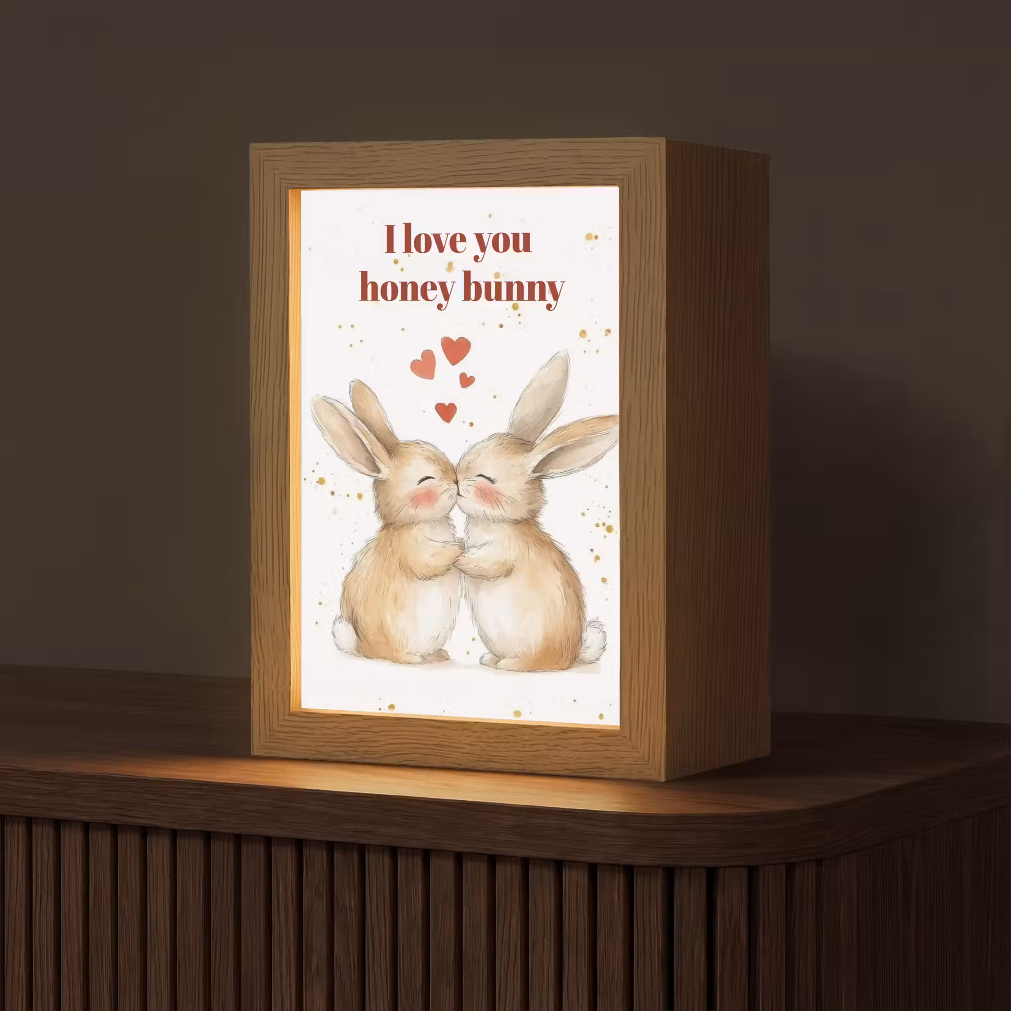Tischlampe - Liebe - Rot - Kaninchen