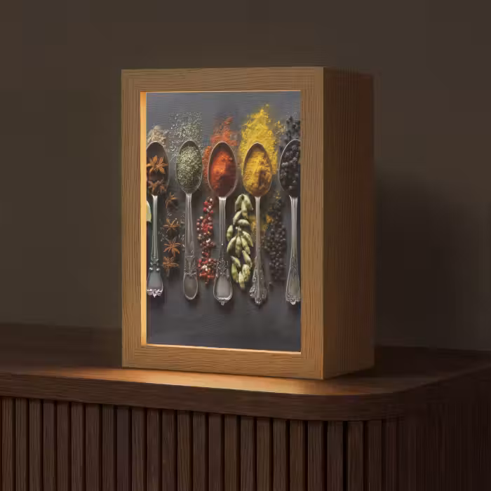 Tischlampe - Löffel - Gewürze - Zimt - Chili