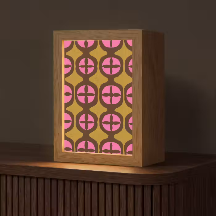 Tischlampe - Modern - Gemustert - Rosa