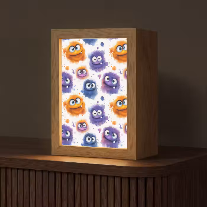 Tischlampe - Monster - Aquarell - Farbenfroh