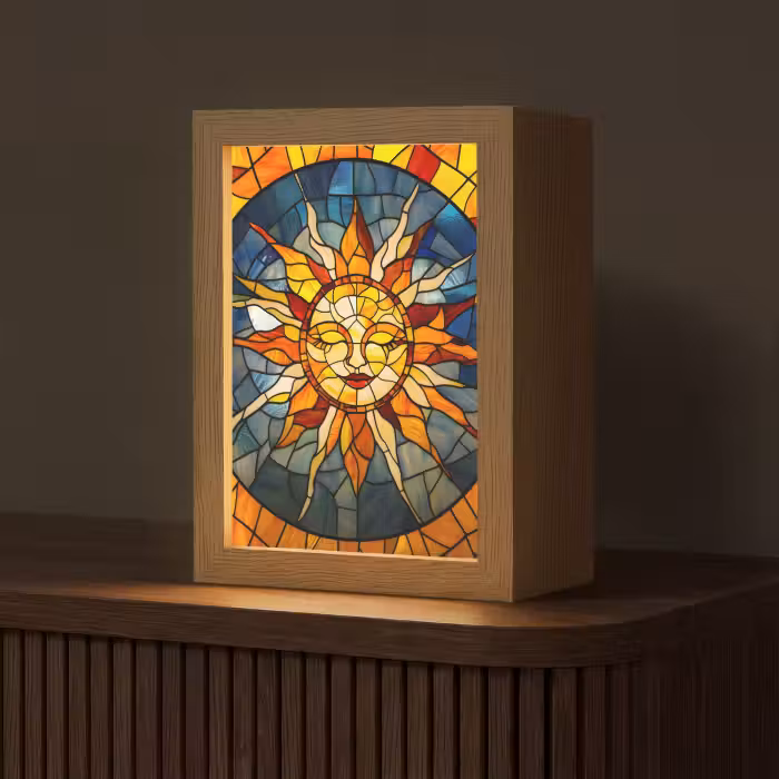 Tischlampe - Mosaik - Sonne - Gelb - Kreis