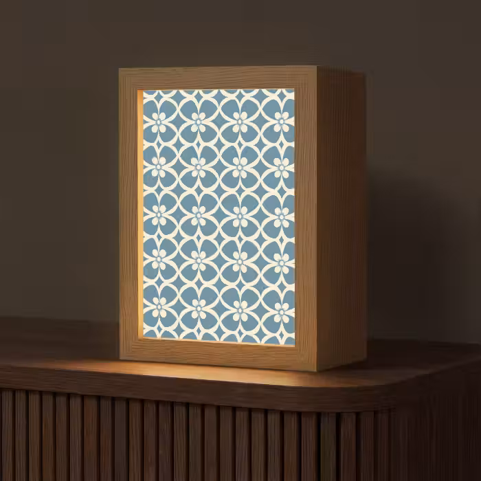 Tischlampe - Muster - Symmetrisch - Blau