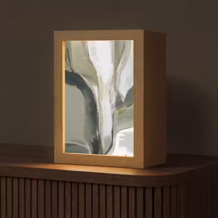 Tischlampe - Natur - Abstrakt - Grün - Pinselstriche