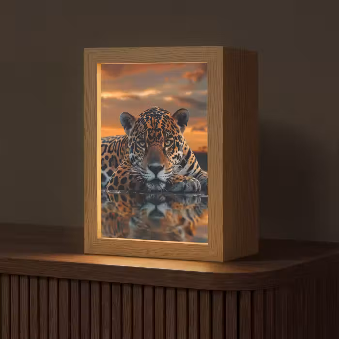 Tischlampe - Natur - Leopard - Tier - Sonnenuntergang - Modern