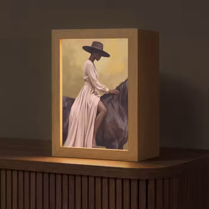Tischlampe - Pferd - Klassisch - Ocker