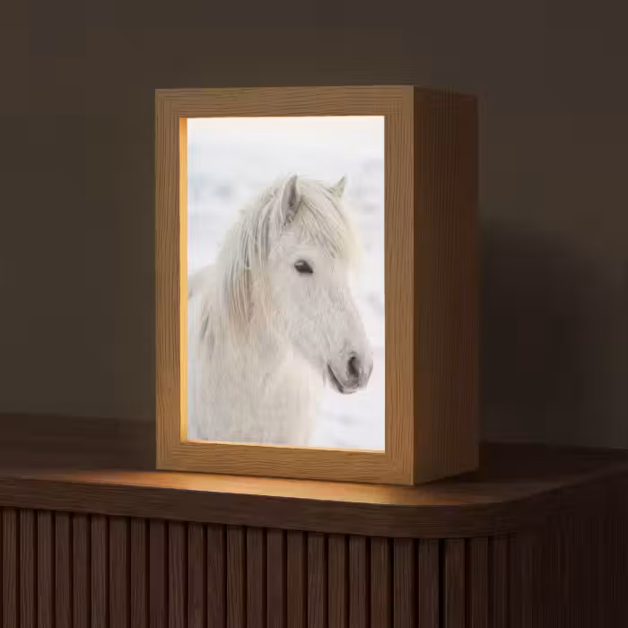 Tischlampe - Pferd - Kopf - Winter - Tiere - Weiß