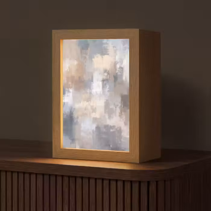 Tischlampe - Pinselstriche - Malerei - Beige