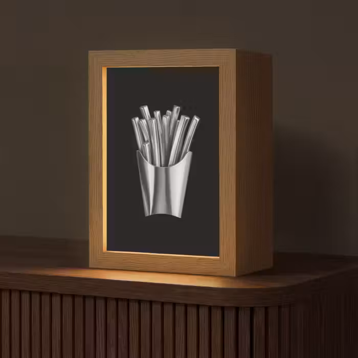Tischlampe - Pommes frites - Futuristisch - Silber