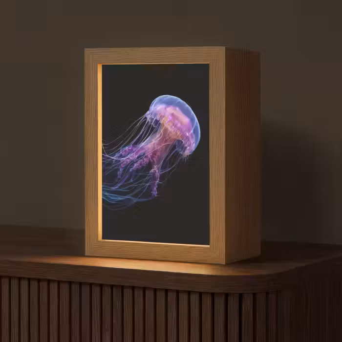 Tischlampe - Qualle - Transluzent - Rosa - Tentakel