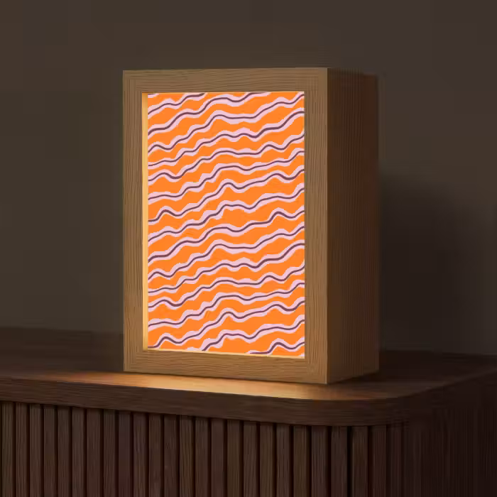 Tischlampe - Retro - Gewellt - Orange
