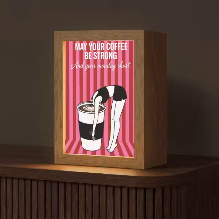 Tischlampe - Rosa - Streifen - Kaffee - Montag
