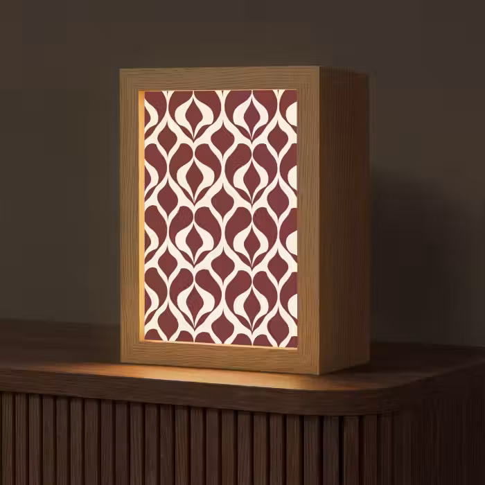Tischlampe - Rot - Tropfenmuster - Grafik