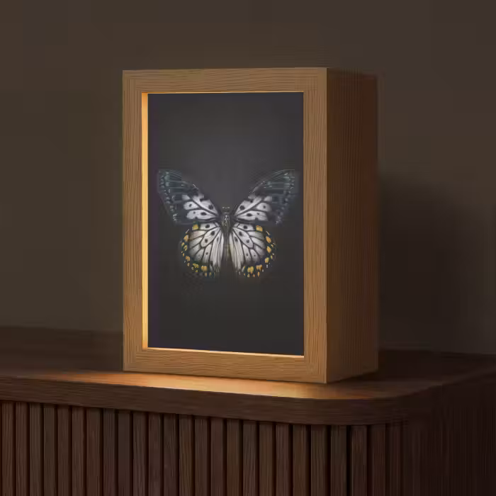 Tischlampe - Schmetterling - Monochrom - Balance