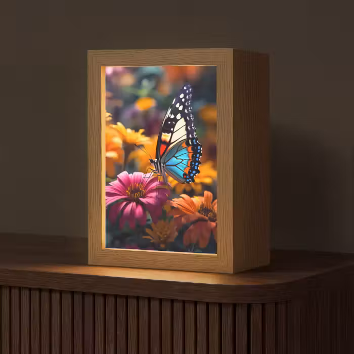 Tischlampe - Schmetterling - Tier - Bunt - Blumen - Natur