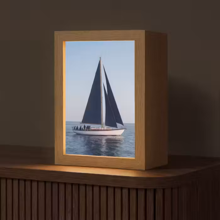 Tischlampe - Segelboot - Meer - Blau