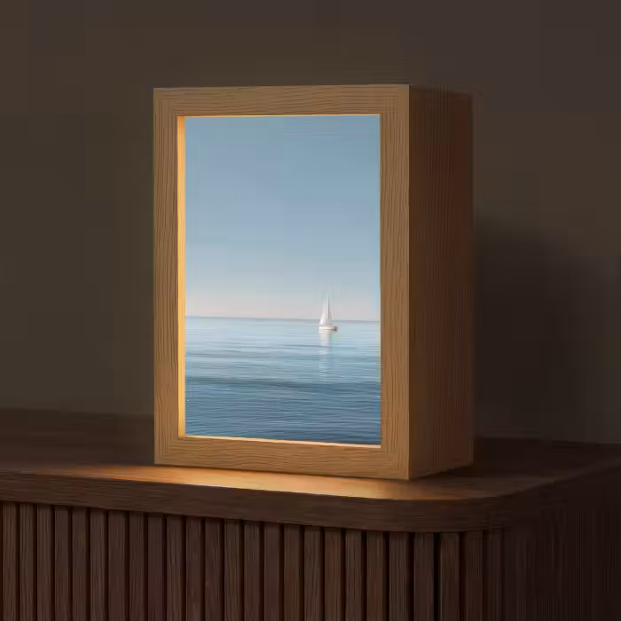 Tischlampe - Segelboot - Ruhige See - Strahlend blauer Himmel