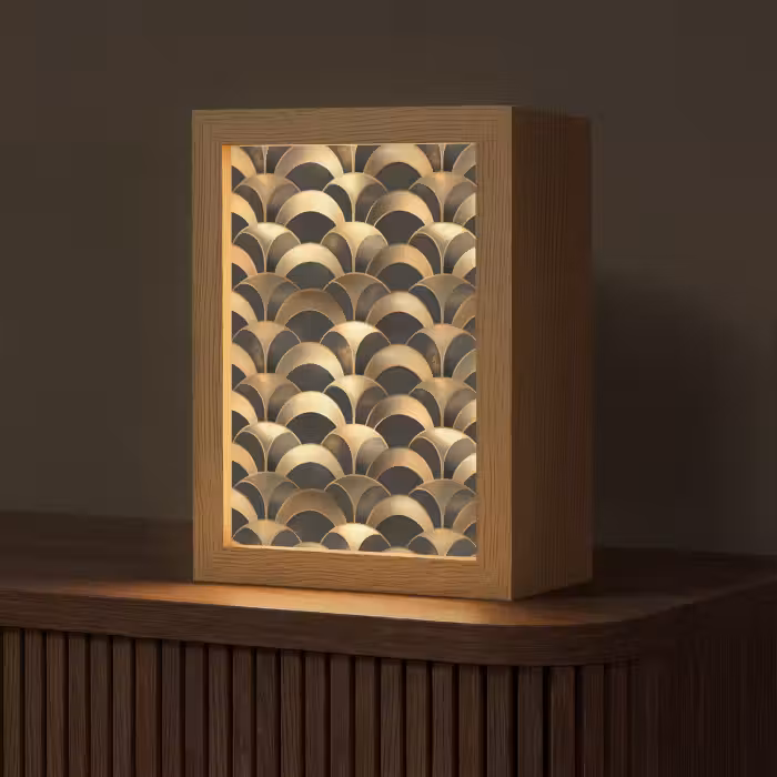 Tischlampe - Skalen - Textur - Gold