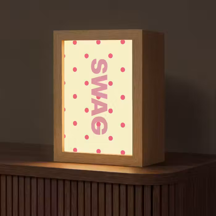 Tischlampe - Swag - Rosa - Punkte - Gelb