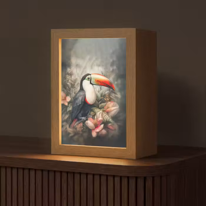 Tischlampe - Tukan - Vögel - Blumen - Pflanzen - Tropisch