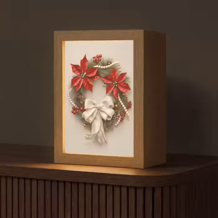 Tischlampe - Türkranz - Schleife - Weihnachten - Rot - Grün