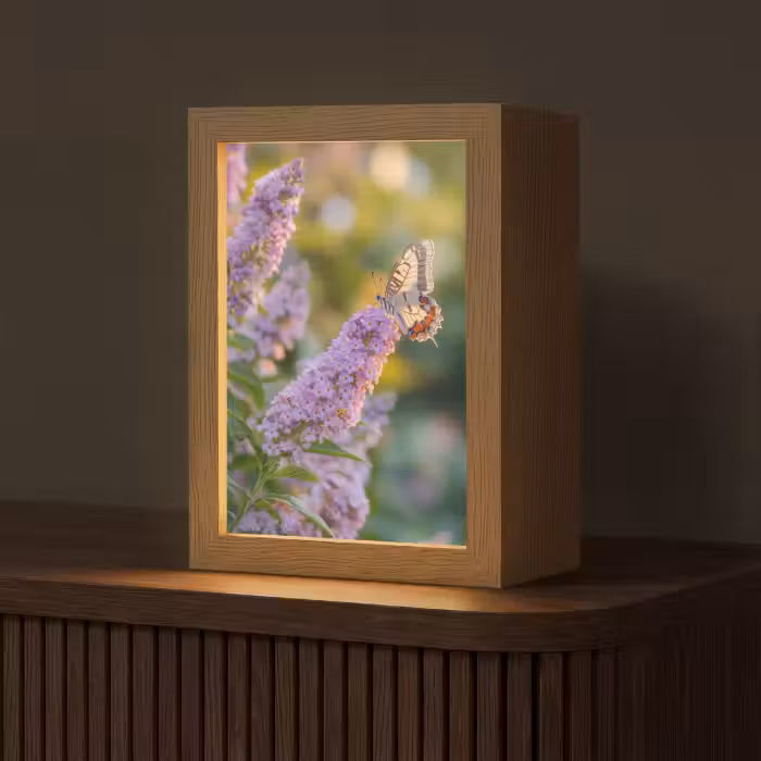 Tischlampe - Verschnörkelt - Schmetterling - Lila - Blumen
