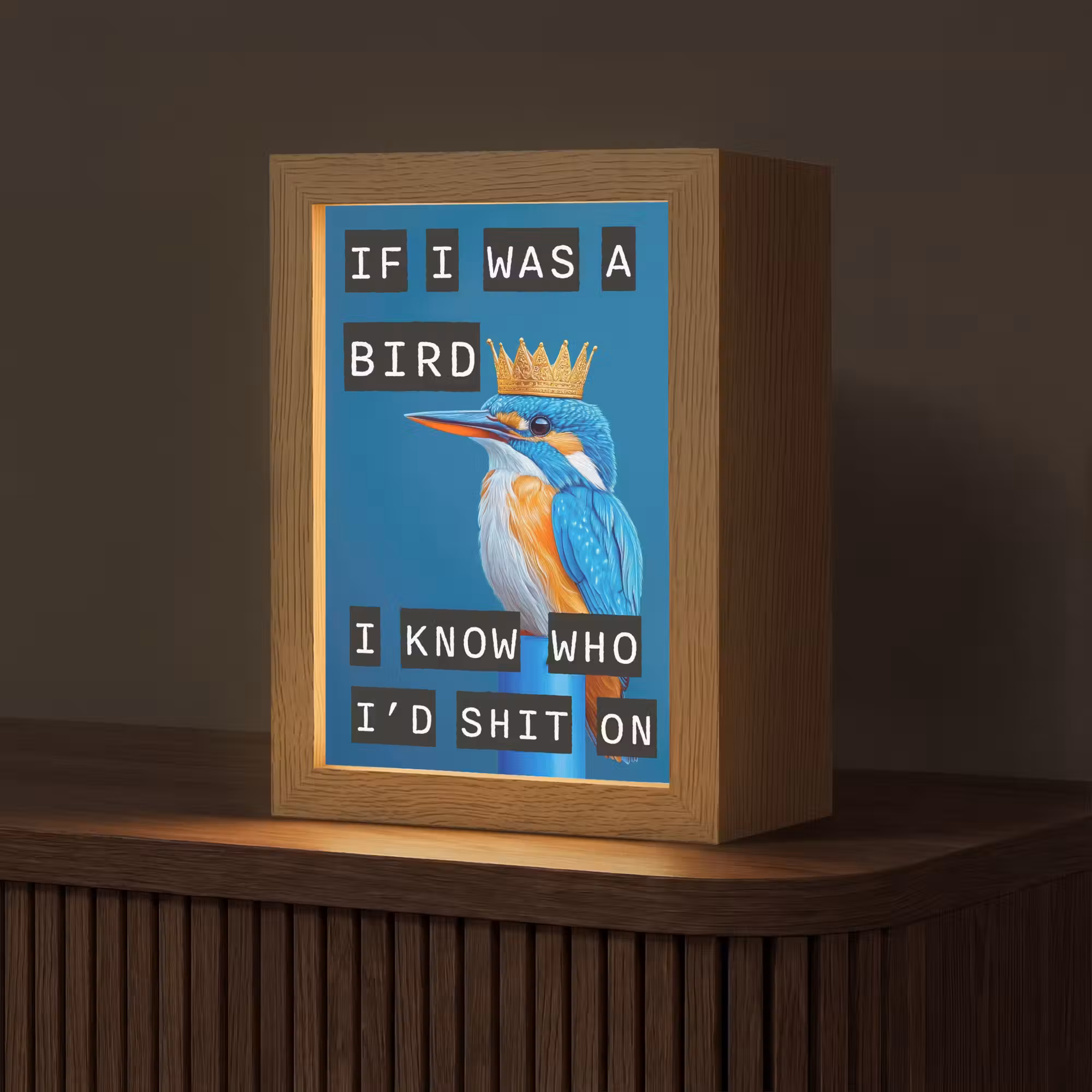 Tischlampe - Vogel - Dekoration - Eisvogel - Blau