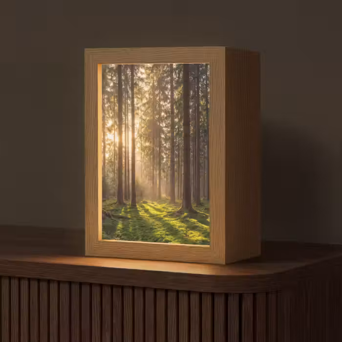 Tischlampe - Wald - Gras - Sonnenlicht