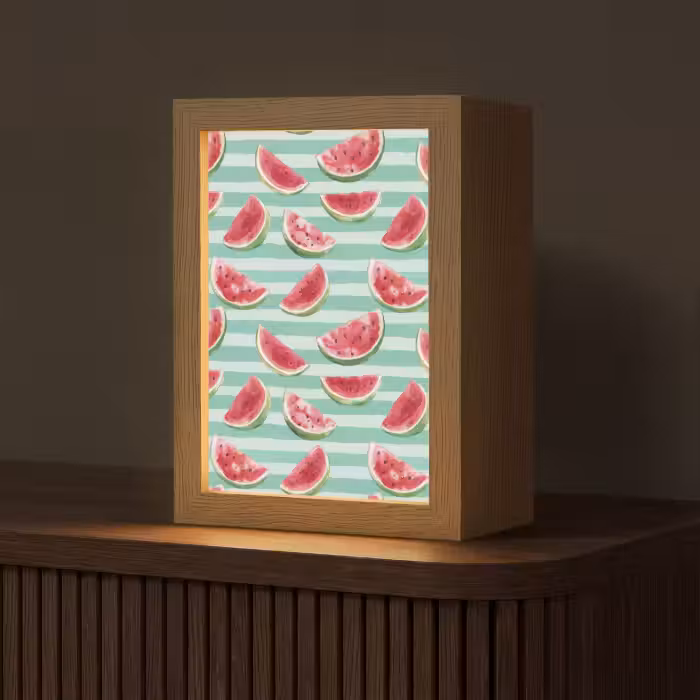 Tischlampe - Wassermelone - Streifen - Grün