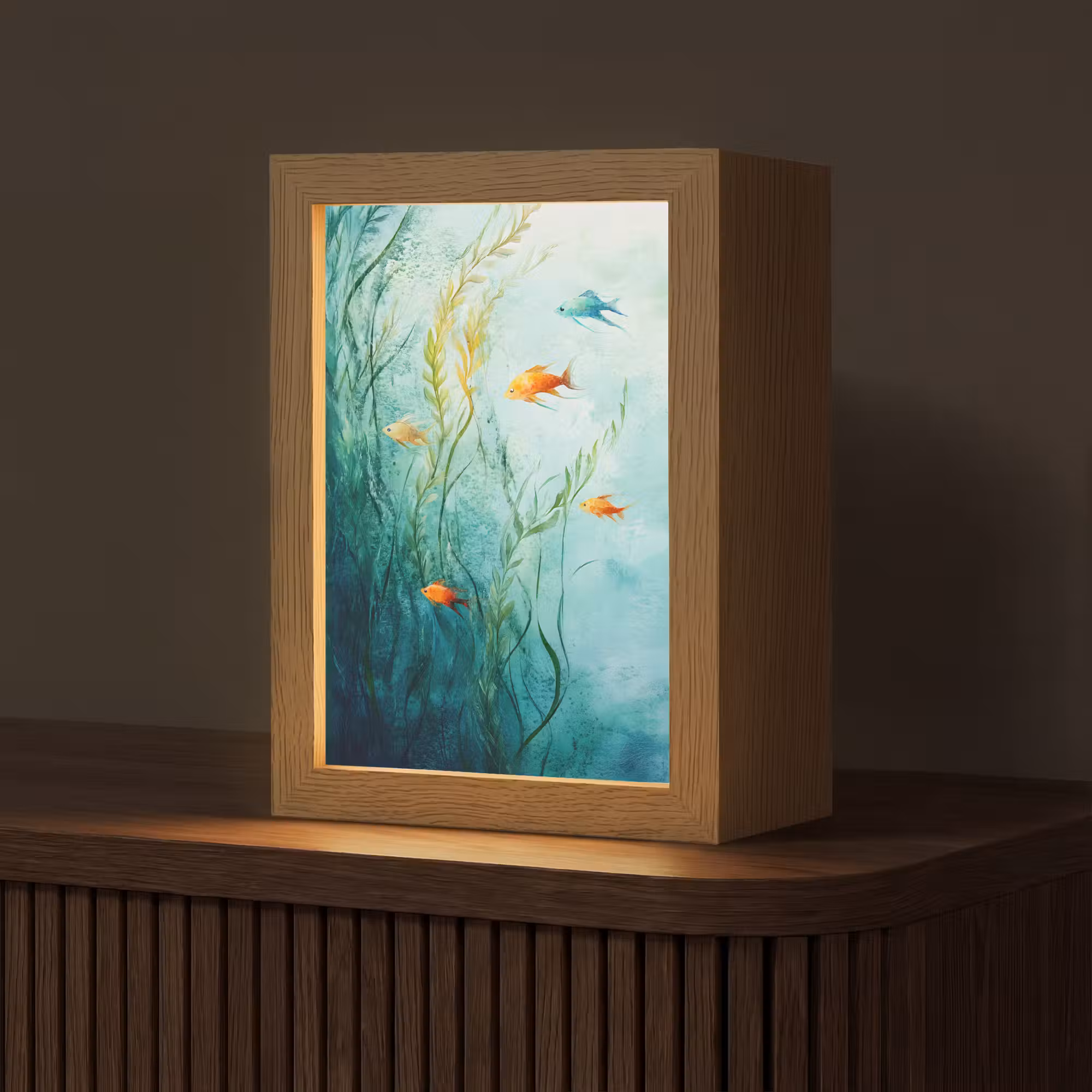 Tischlampe - Wasserpflanzen - Fische - Farbenfroh - Wasser