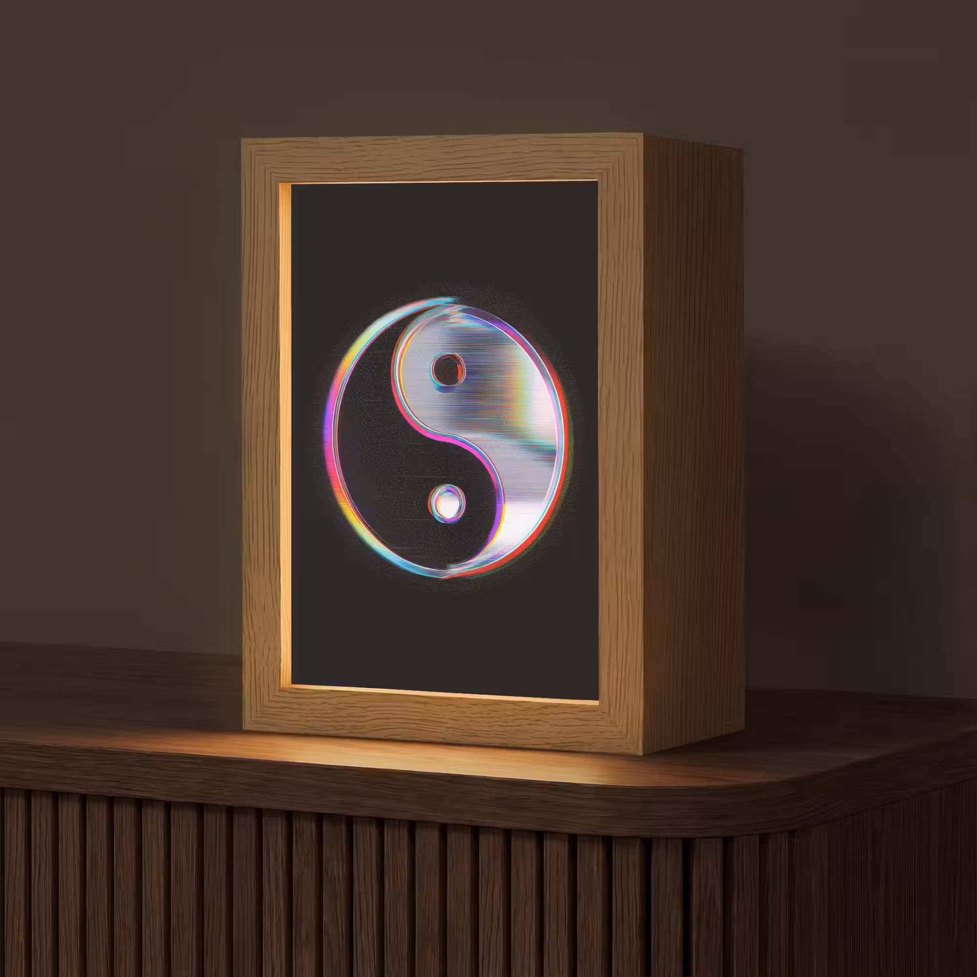 Tischlampe - Yin-Yang - Kreis - Regenbogen