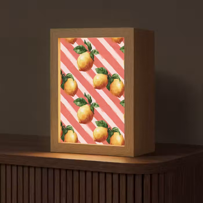 Tischlampe - Zitrone - Illustriert - Orange