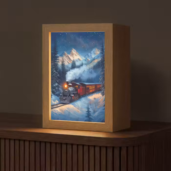 Tischlampe - Zug - Weihnachten - Schnee - Weihnachtszug