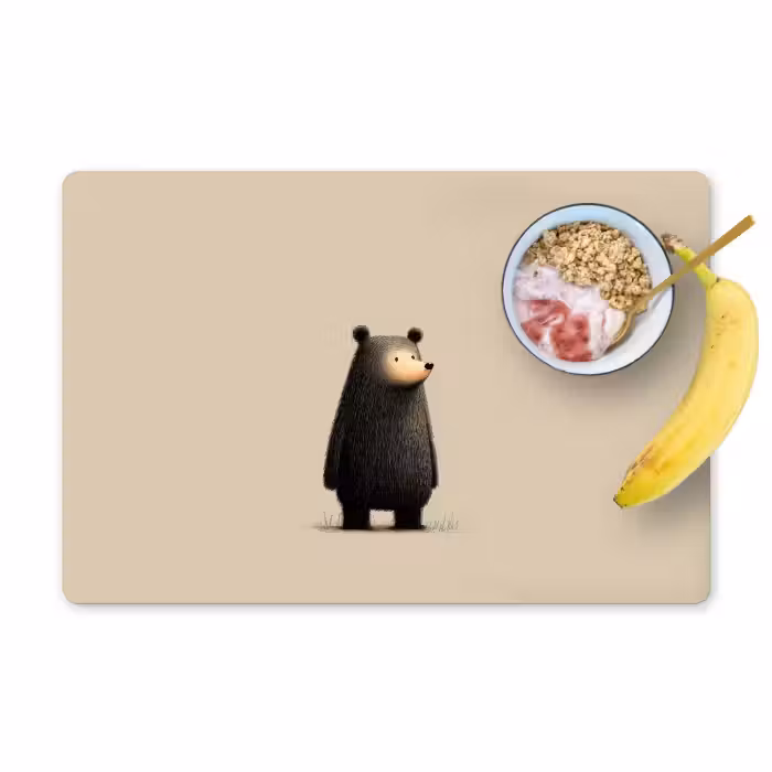 Tischset - 6 Stück - Bär - Dunkelbraun - Minimalistisch